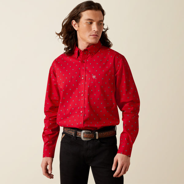open lace back dress Men's Ariat Weg Red Parsons Classic Fit Shirt – Moreno's Wear main image 1