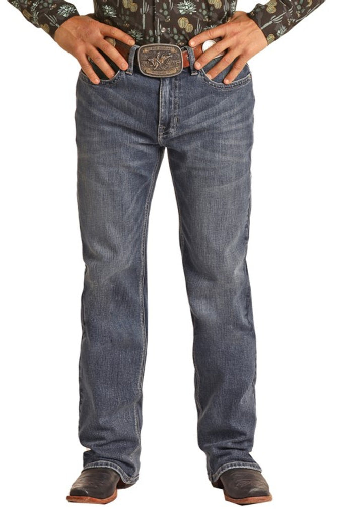 Men's Rock Roll Cowboy Relaxed Fit Stretch Straight Bootcut