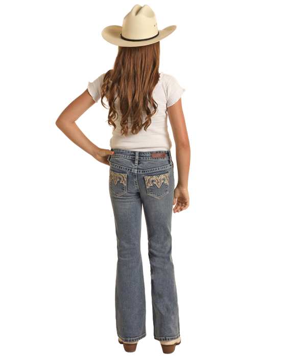 Girl's Rock & Roll Cowgirl Bell Bottom Jean #RRGD7PRZSZ