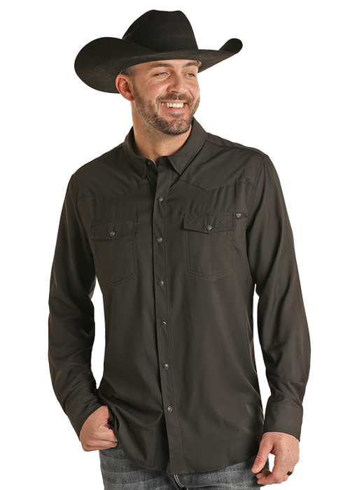 Men's Rock & Roll Cowboy TekWestern Snap Front Shirt #BMN2S06797