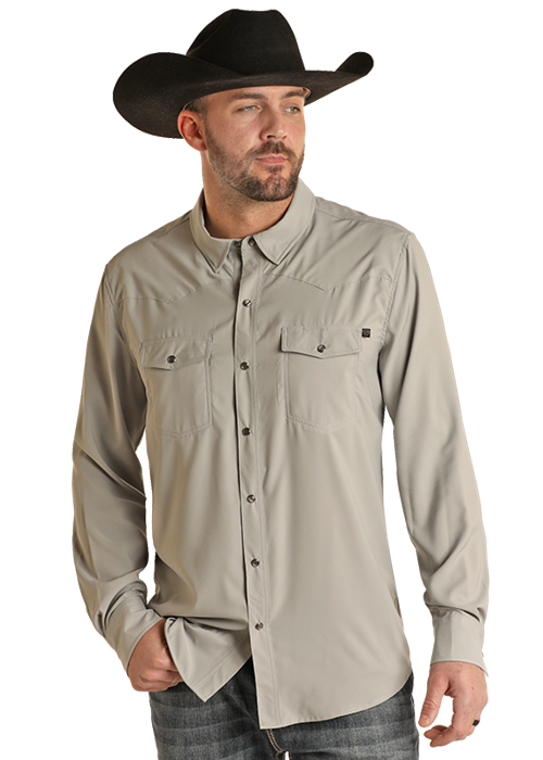 Men's Rock & Roll Cowboy TekWestern Snap Front Shirt #BMN2S06797