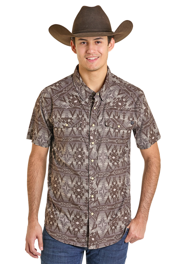 Men's Rock & Roll Cowboy TEK Western Snap Front Shirt #BMN3S07171