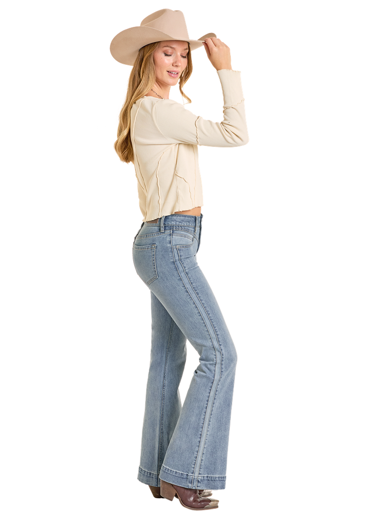 Women's Rock & Roll Cowgirl Mid-Rise Trouser Jean #BW5MD07206