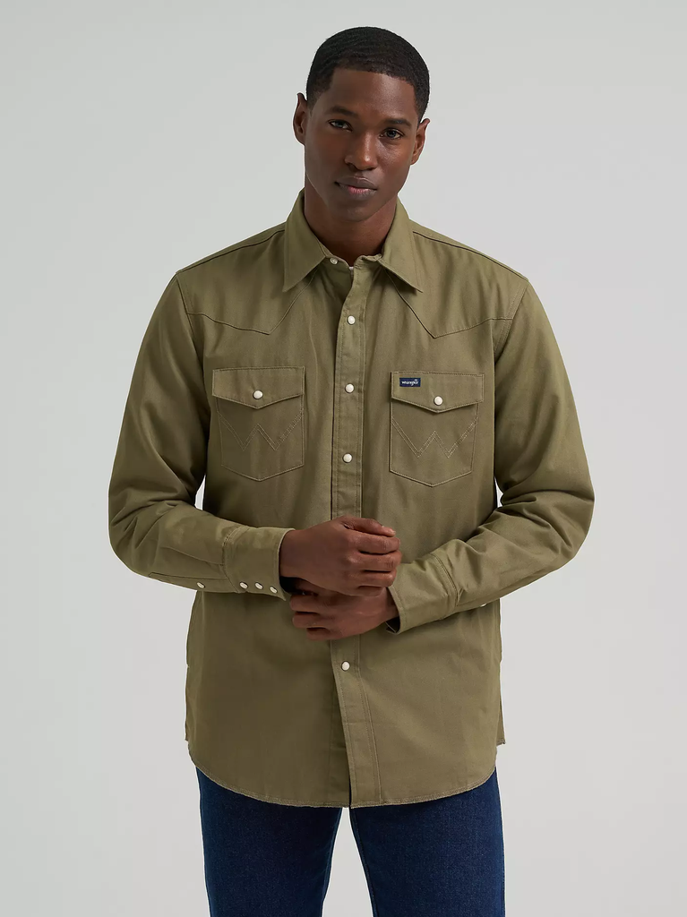Men's Wrangler Flannel Lined Snap Front Work Shirt #112381692