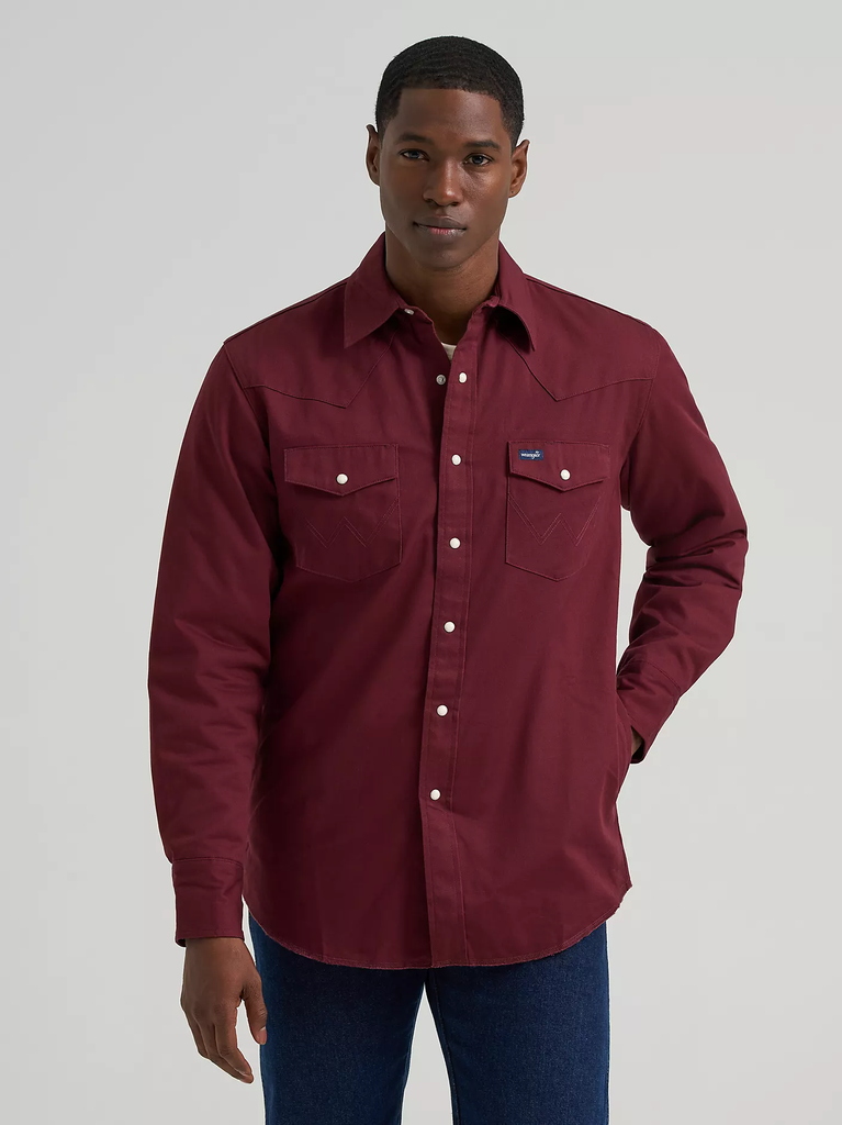 Wrangler Men's Flannel-Lined Work Shirt XL Red