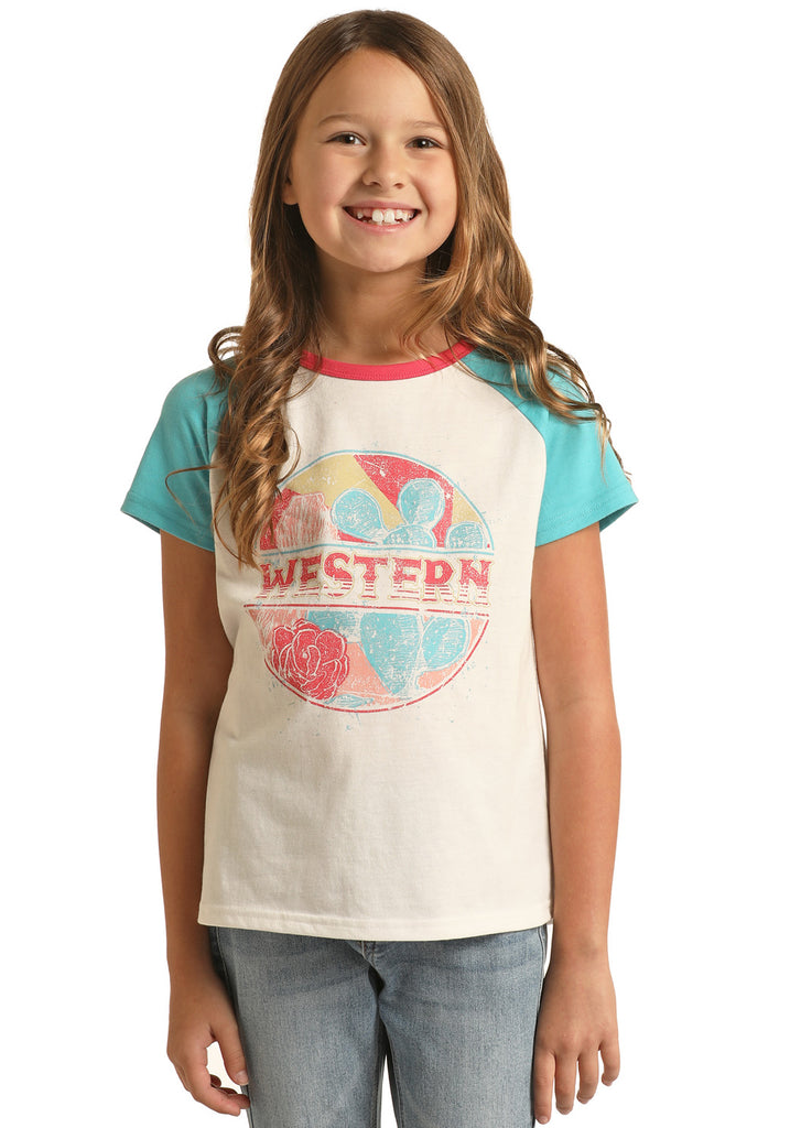 Girl's Rock & Roll Cowgirl T-Shirt #RRGT21RZLX-C