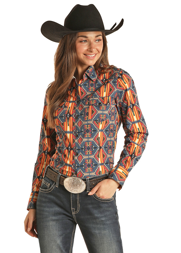 Women's Rock & Roll Cowgirl Snap Front Shirt #RRWSOSR096