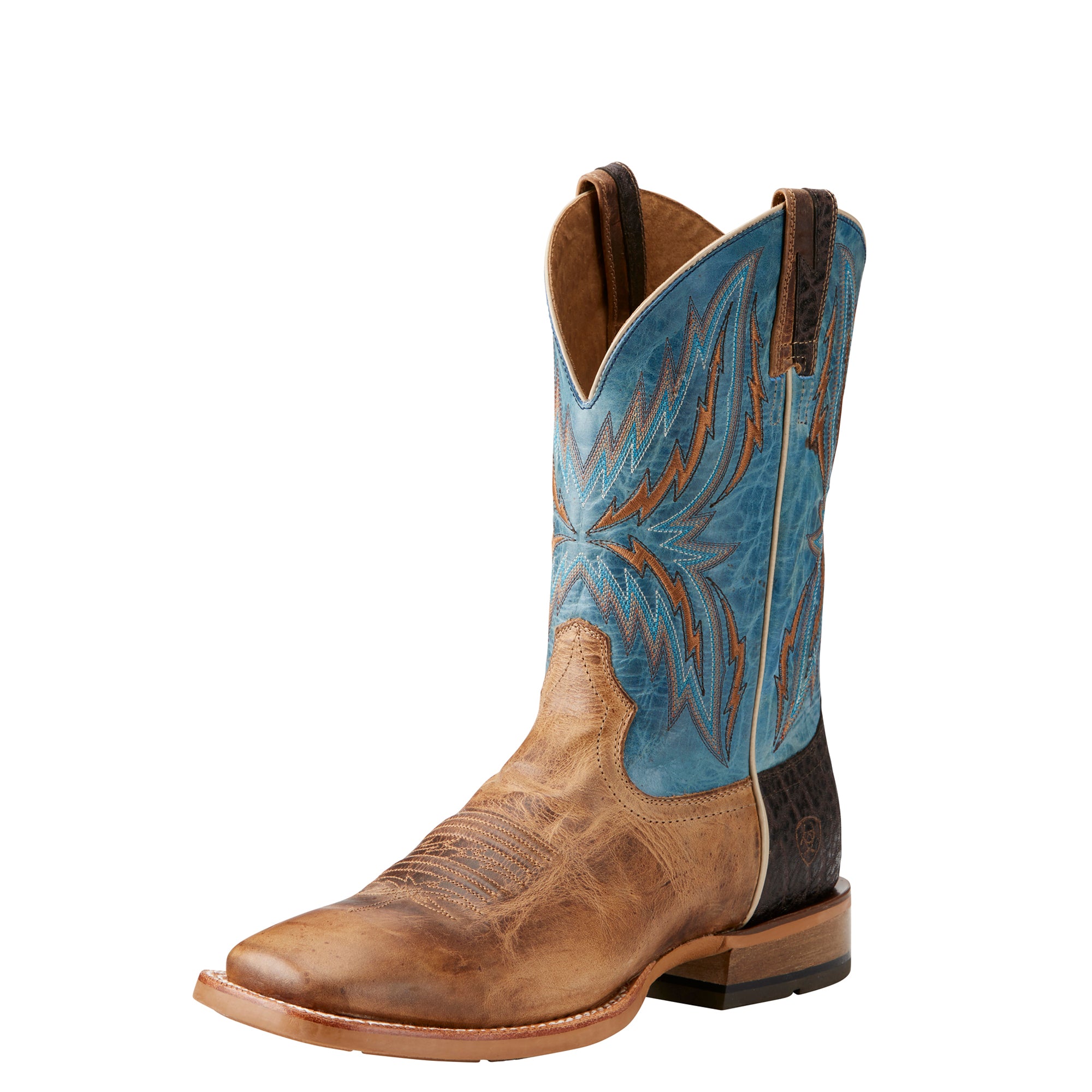 Ariat Arena Rebound‎ Men\'s 9.5D 10021679 Brown Blue Leather Square Toe Boots Ariat® Men main image 4