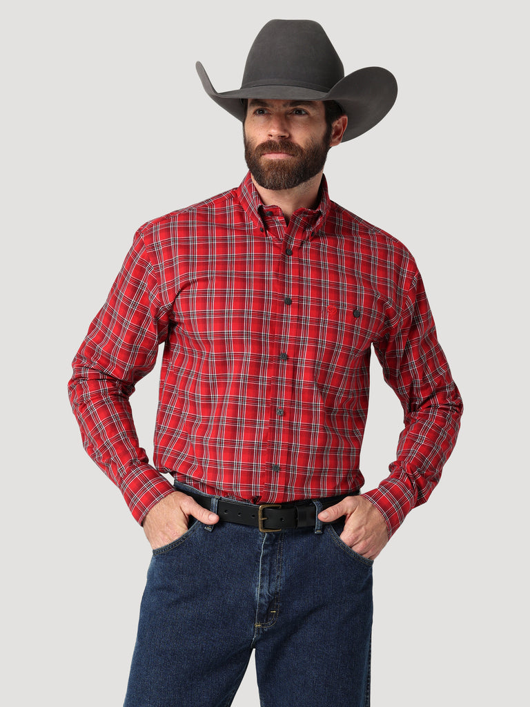 Red plaid hot sale western shirt