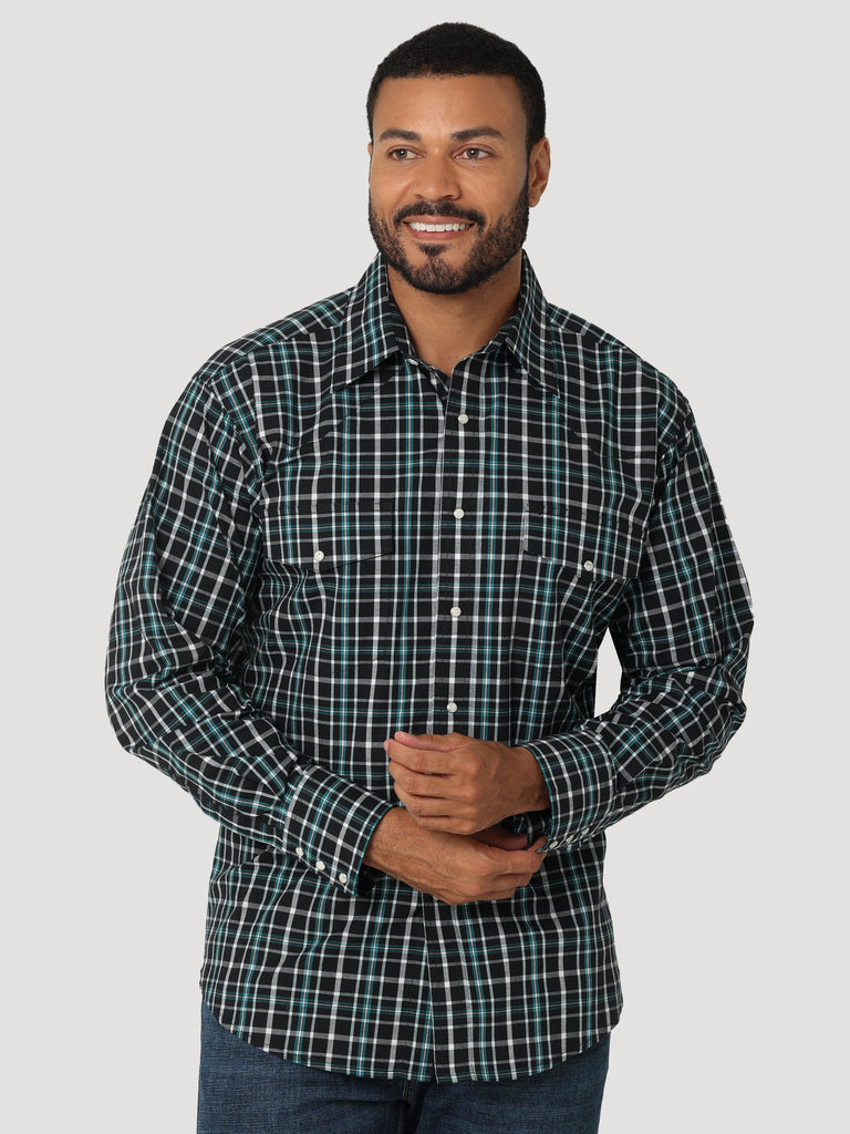 Men's Wrangler Wrinkle Resist Relaxed Fit Snap Front Shirt #112318685X