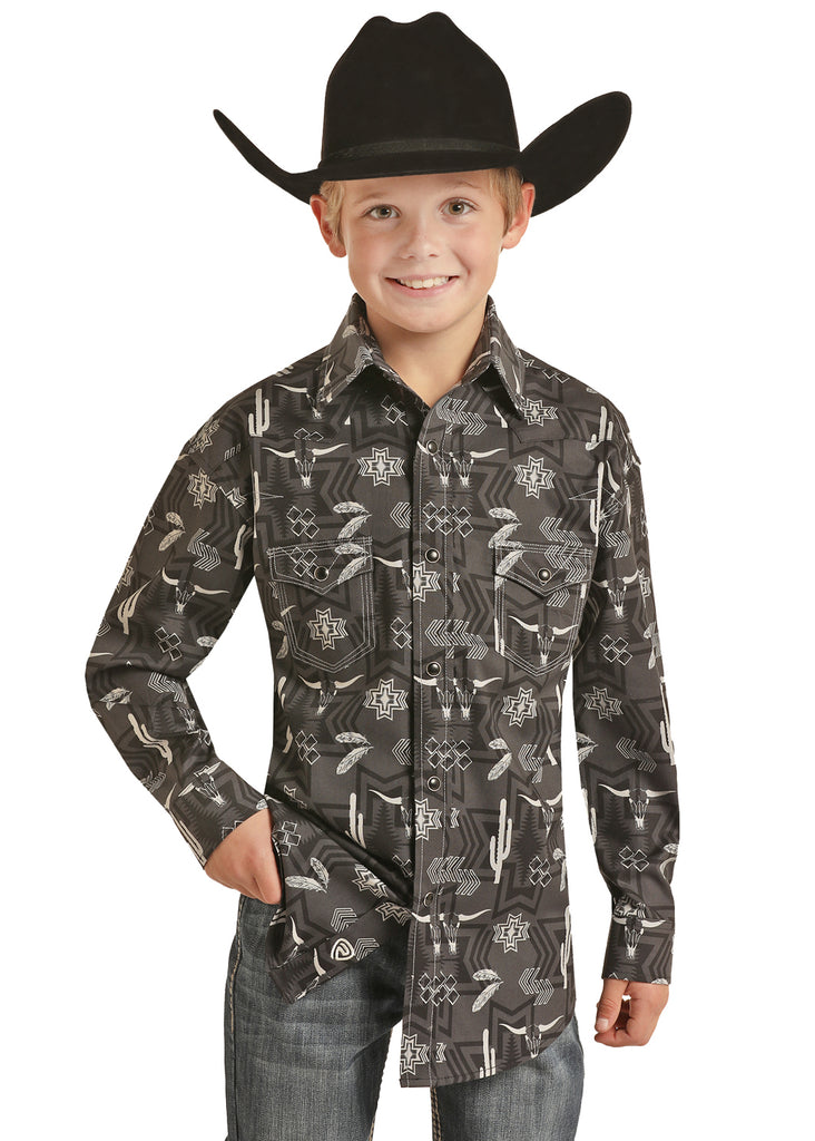 Boy's Rock & Roll Cowboy Snap Front Shirt #RRBSOSRZ19
