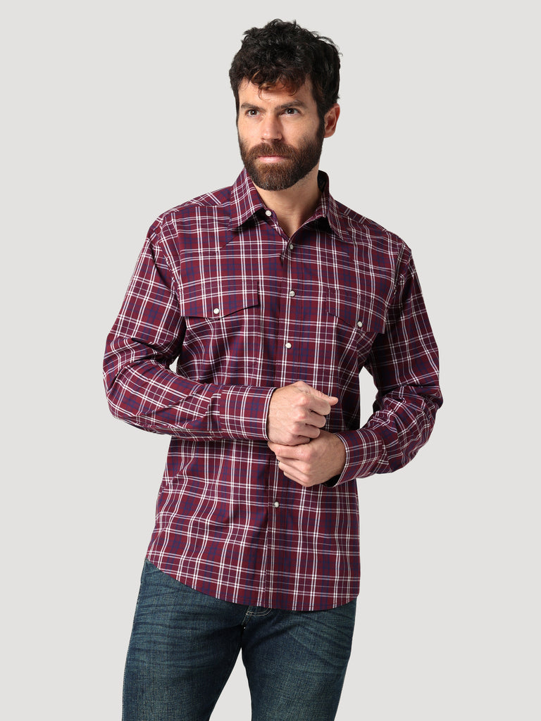 Men's Wrangler Wrinkle Resist Relaxed Fit Snap Front Shirt #112318652X