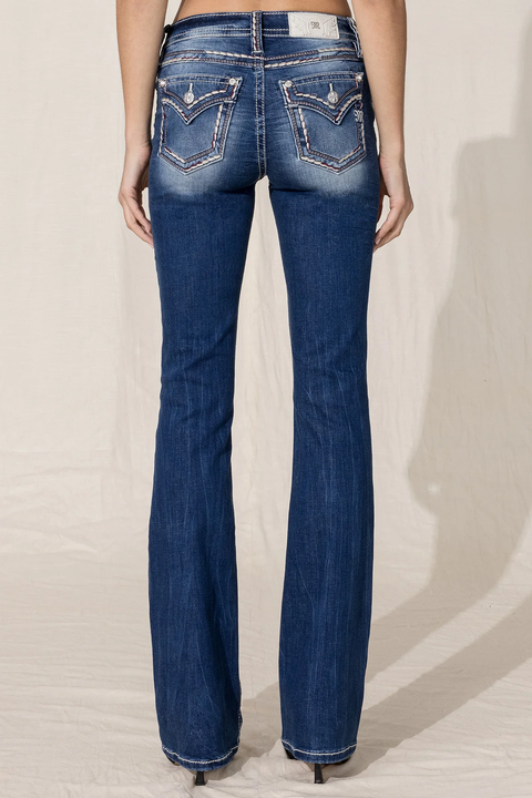 Jean Bootcut Miss Me - Taille W25/L34 - Bleu Foncé - Mi-hauteur - Neuf Sans étiquette