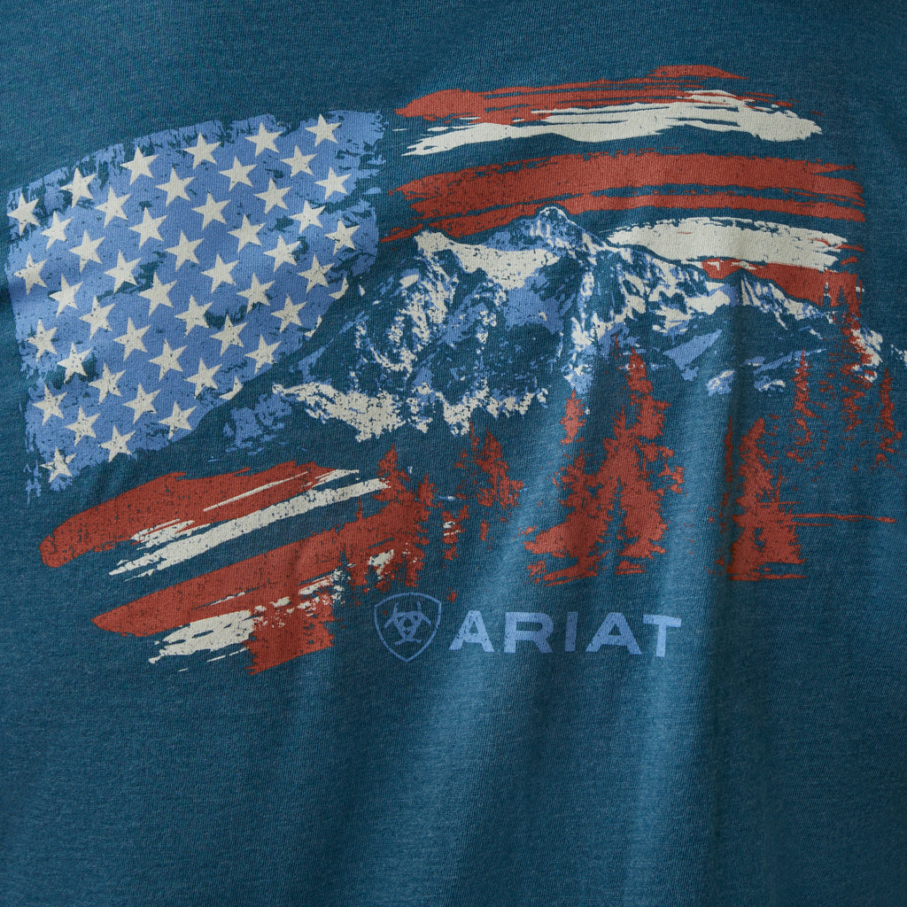 Men's Ariat Blue American Flag T-Shirt  #10045279