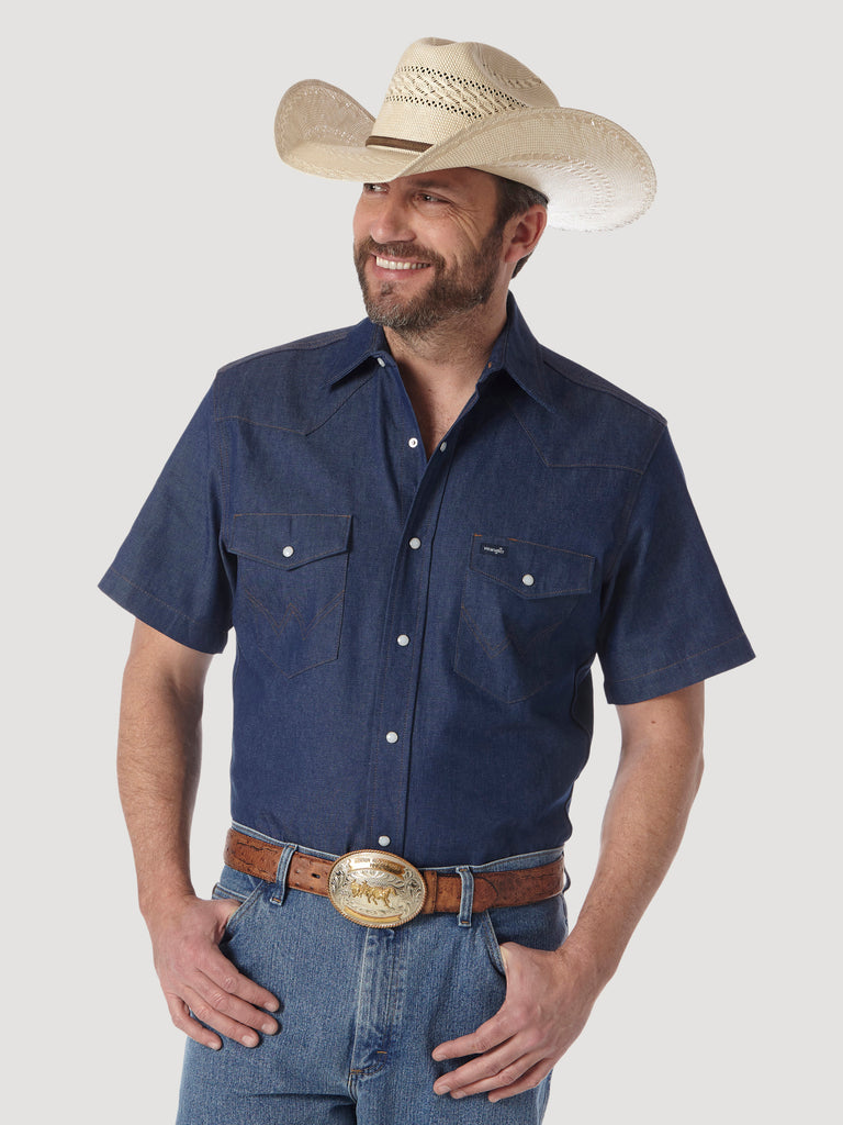 Men's Wrangler Authentic Cowboy Cut Snap Front Work Shirt #MS3127BX (Big and Tall)