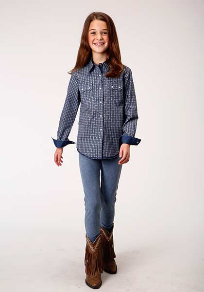 Girl's Roper Snap Front Shirt #03-080-0064-0771BU
