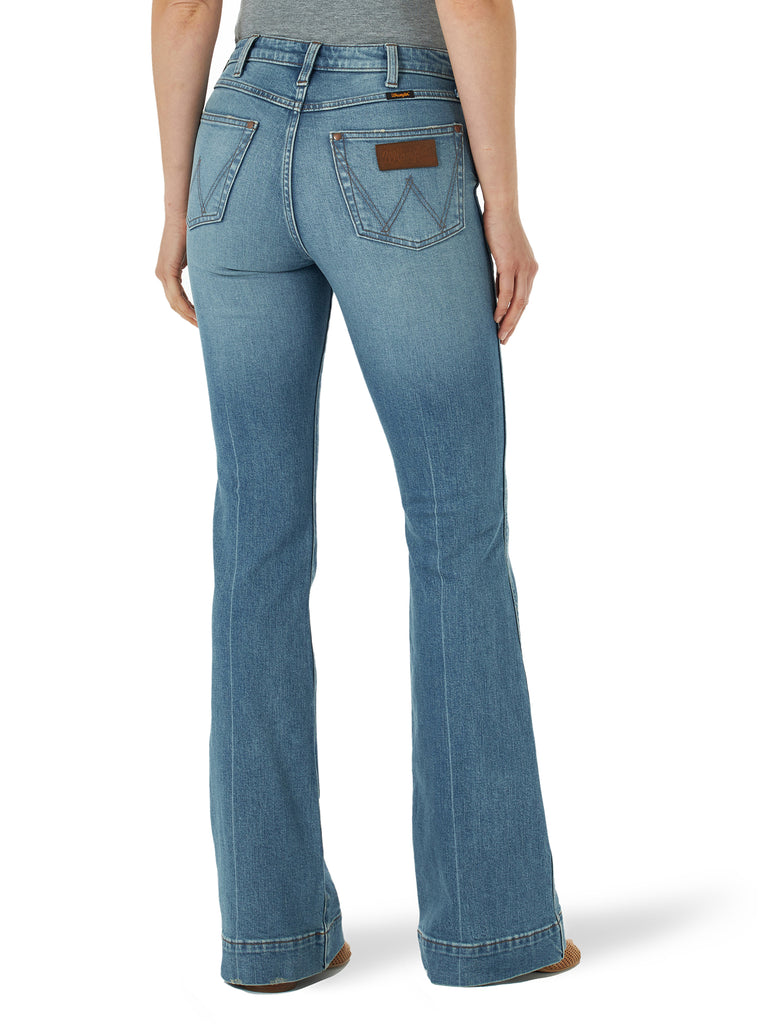 Women's Wrangler Retro Green Jean High Rise Trouser #11MPEGK