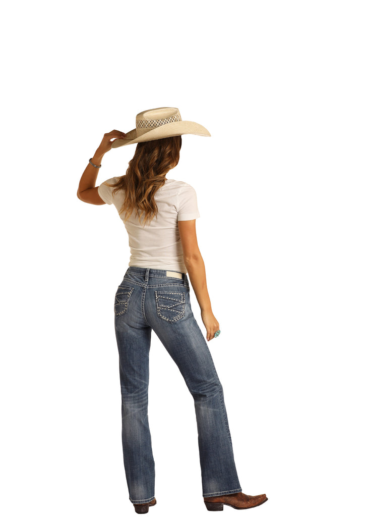 Women's Rock & Roll Cowgirl Mid-Rise Jean #W1-9775