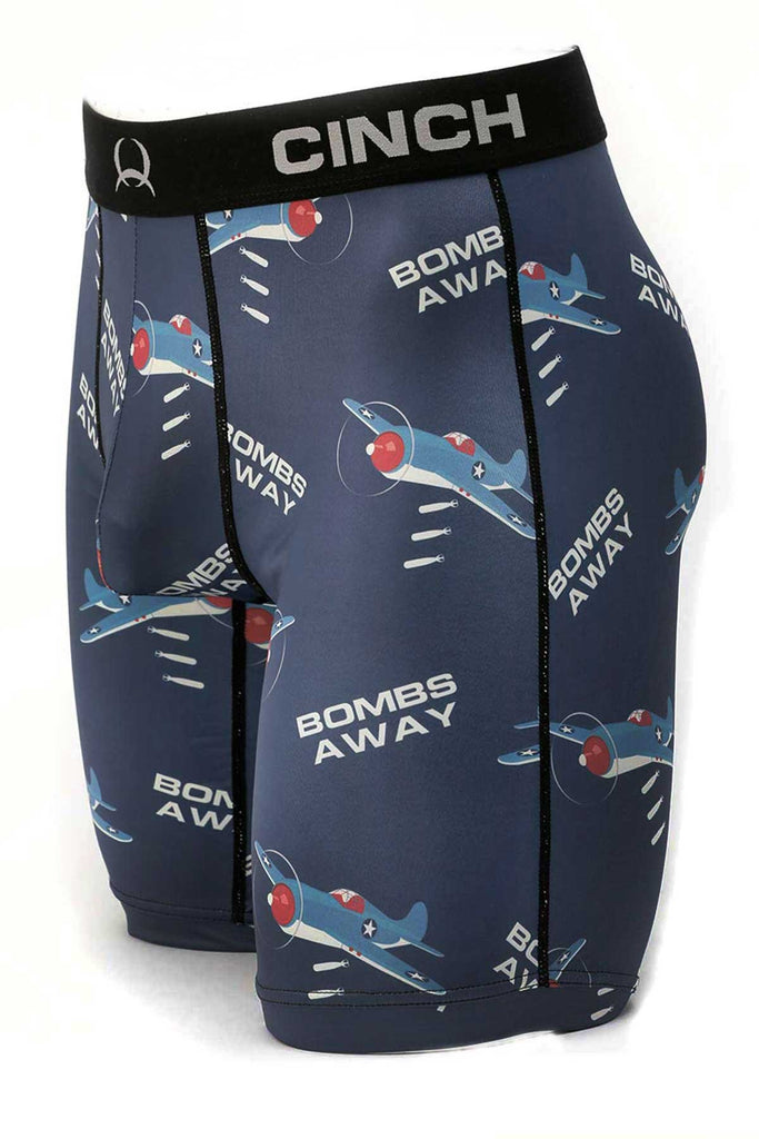 Men's Cinch Bombs Away Boxer Briefs #MXY6001023BLU