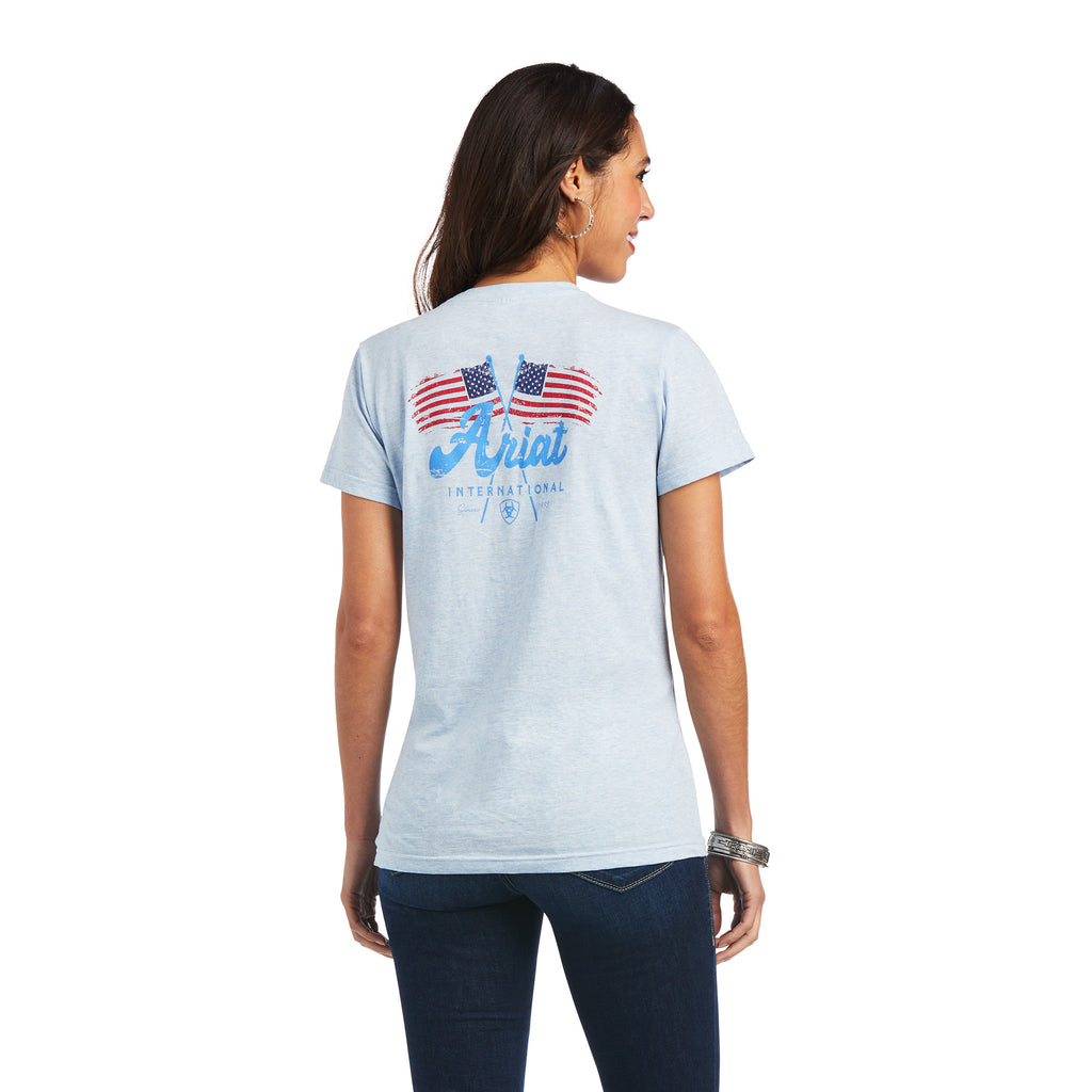 Women's Ariat REAL Flag Waver T-Shirt #10040578-C