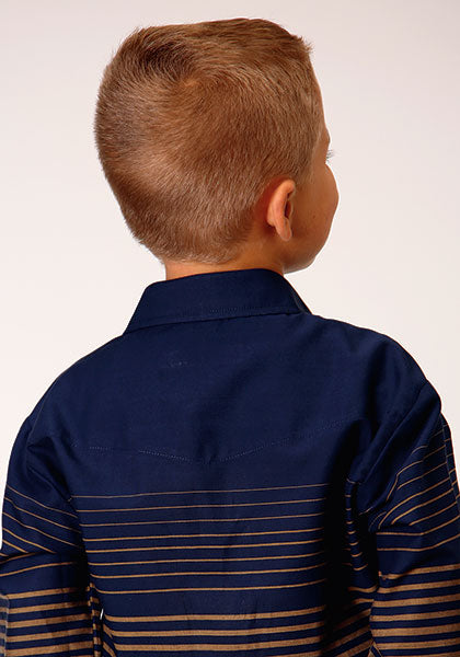 Boy's Roper Snap Front Shirt #01-030-0043-0455BU