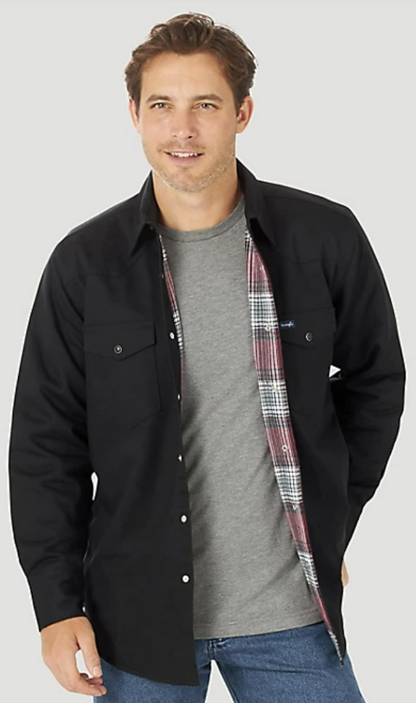 Men's Wrangler Flannel Lined Snap Front Work Shirt #112317152