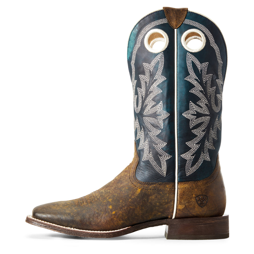 Men's Ariat Circuit Brown & White Wide Square Toe Boot #10029686-C