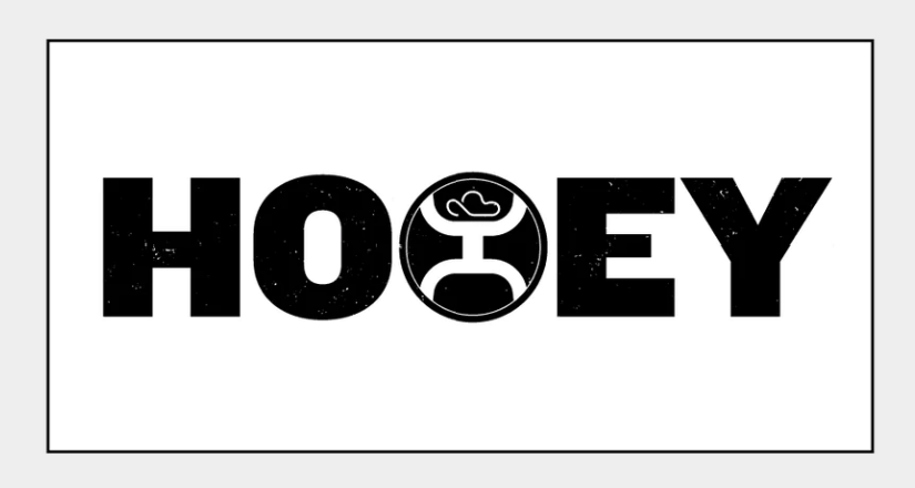 Hooey Logo Sticker ST1007BKWH High Country Western Wear
