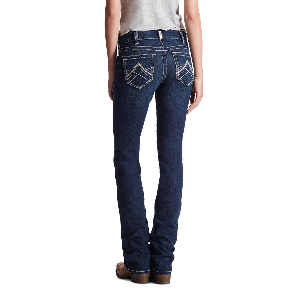 Women's Ariat R.E.A.L. Mid-Rise Stretch Icon Stackable Straight Leg Jean #10017216
