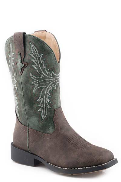 Youth Roper Brown & Green Western Boot #09-119-1224-2991