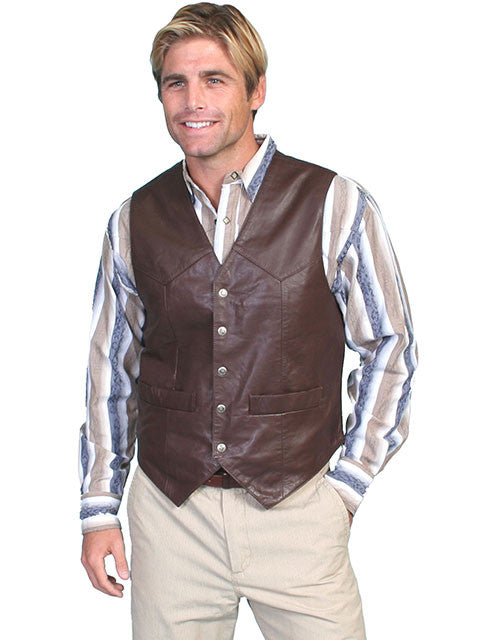 Men's Scully Leather Vest #507-143