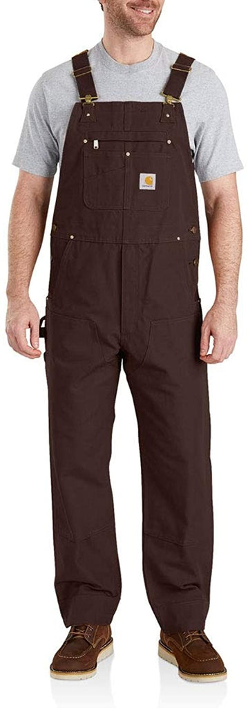 Carhartt Men's Loose Fit Firm Duck Insulated Bib Overall - Tall - Brown