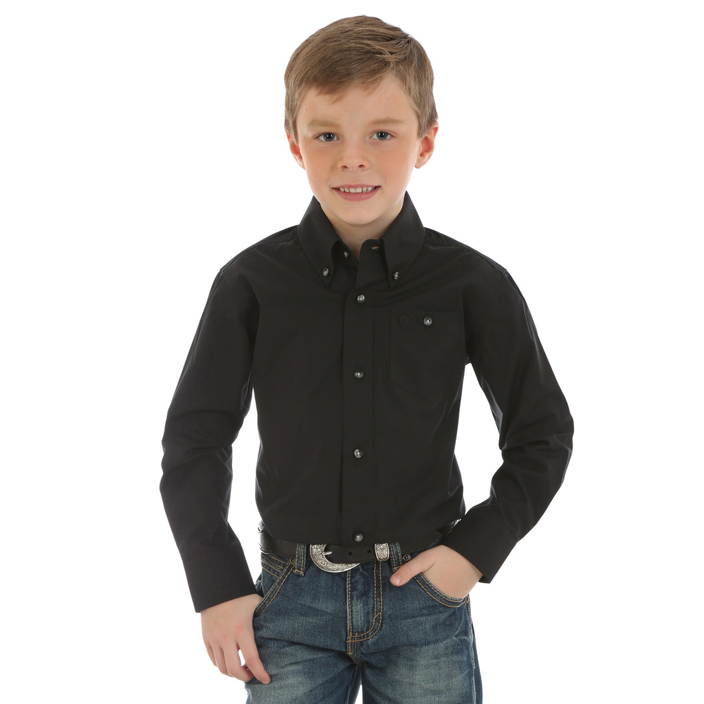Boy's Wrangler Button Down Shirt #BG269BK