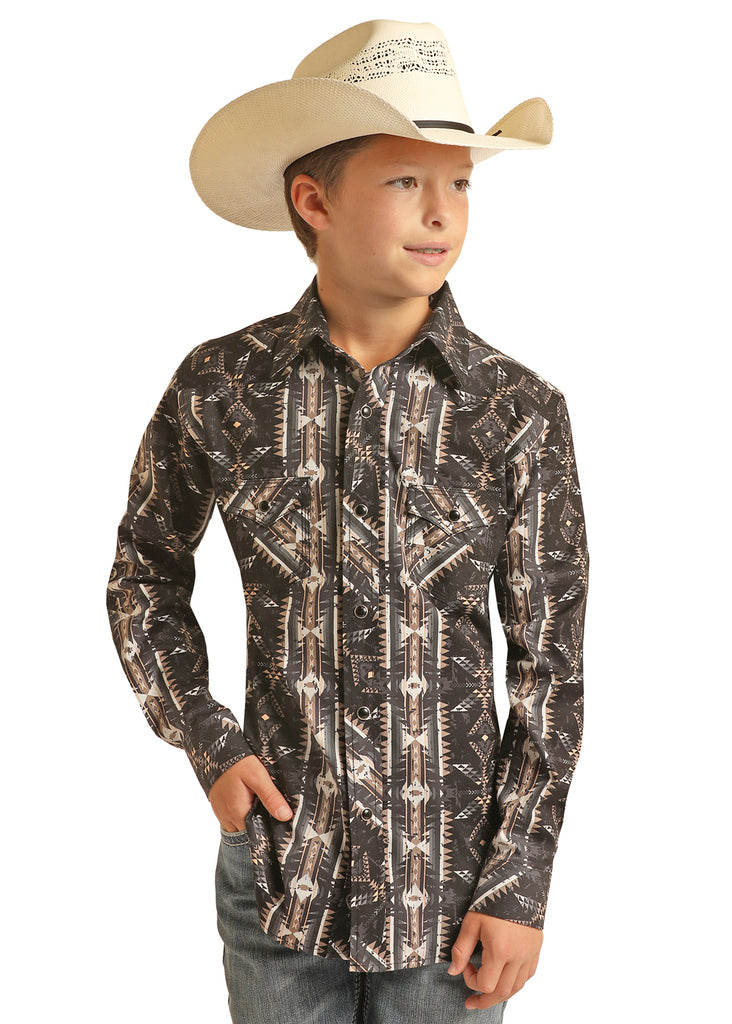 Boy's Rock & Roll Cowboy Snap Front Shirt #RRBS2SRZ7H