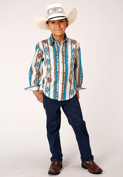 Boy's Roper Snap Front Shirt #03-030-0485-0405BU