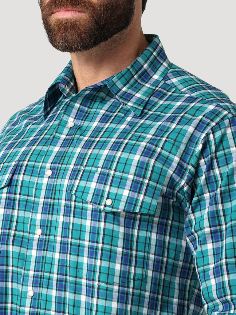 Men's Wrangler Wrinkle Resist Relaxed Fit Snap Front Shirt #112318654
