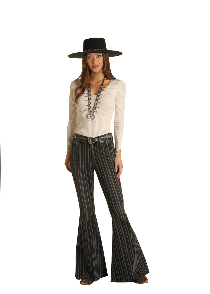 Women's Rock & Roll Cowgirl Bell Bottom Jean #WHB1668