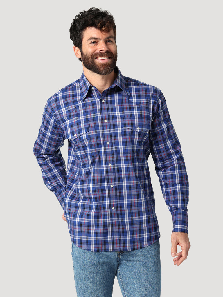 Men's Wrangler Wrinkle Resist Relaxed Fit Snap Front Shirt #112318651X