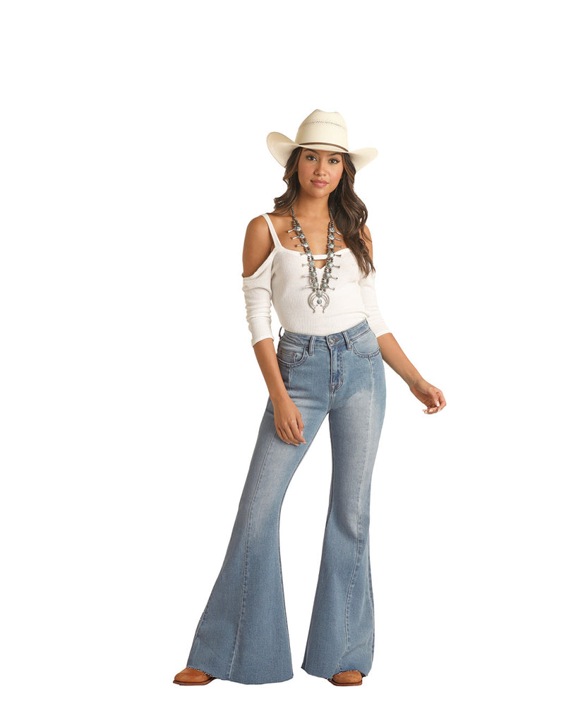 Women's Rock & Roll Cowgirl Bell Bottom Jean #RRWD7HRZTT