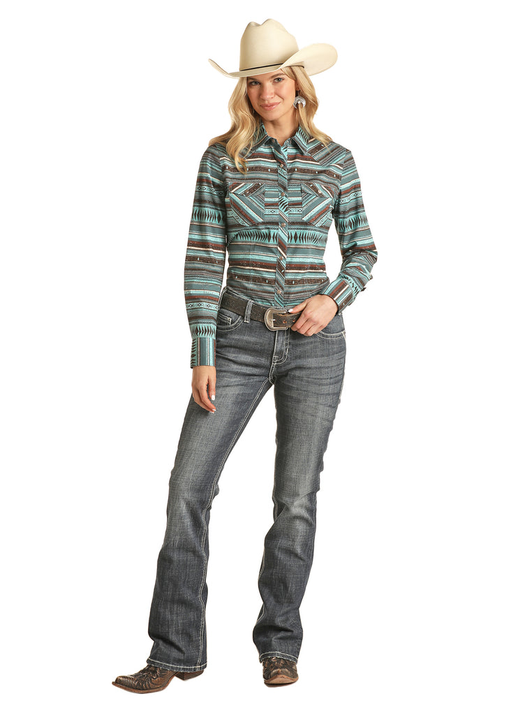 Women's Rock & Roll Cowgirl Snap Front Shirt #B4S3330