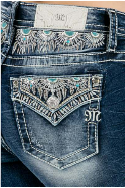 Women's Miss Me Turquoise Rays Skinny Jean #M3826S