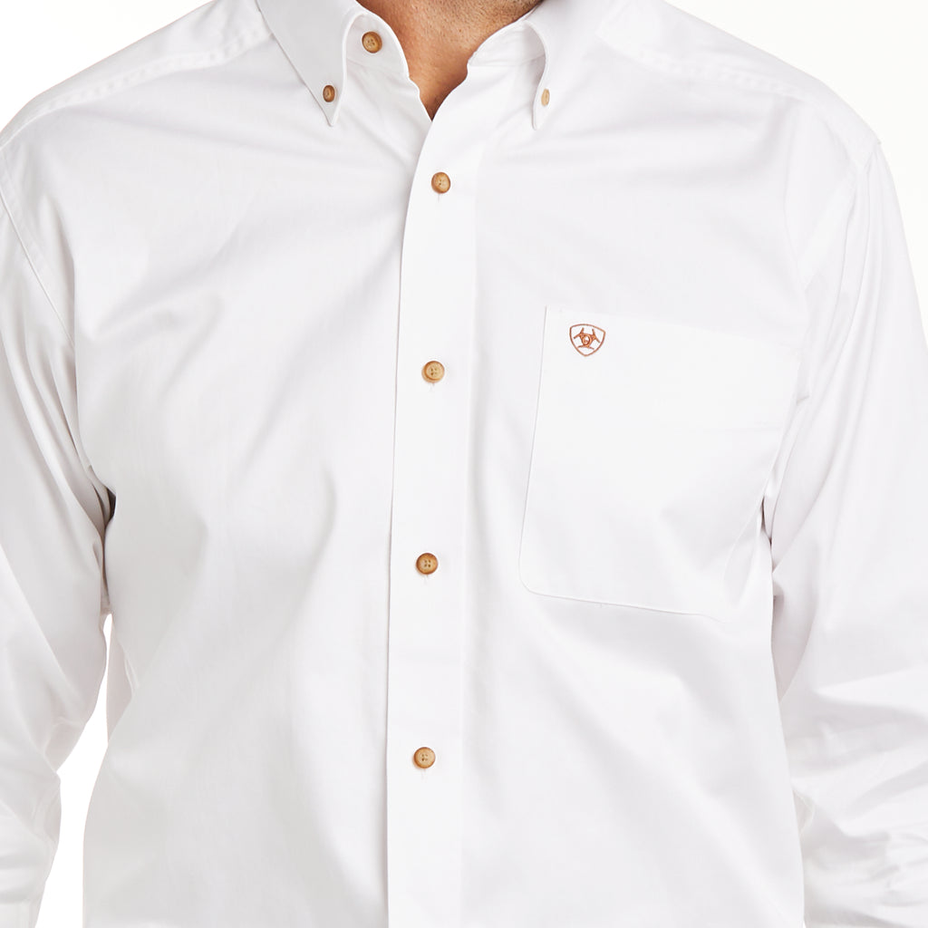 Men's Ariat Solid Twill Button Down Fitted Shirt #10034230