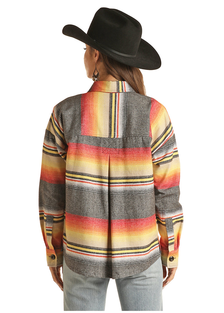 Women's Rock & Roll Shirt Jacket #BW92C01929-C