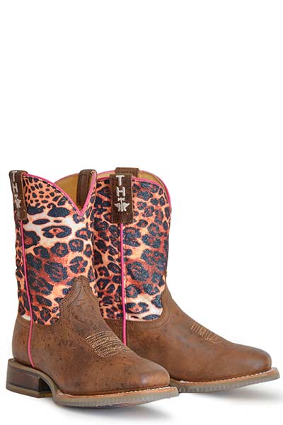 Youth's Tin Haul Cheetah Sparkles Western Boot #14-119-0077-0871