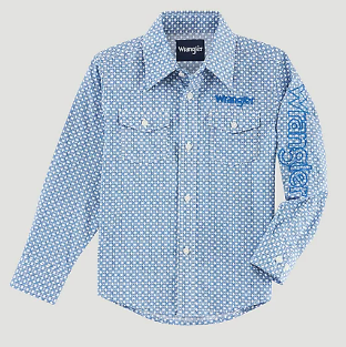 Boy's Wrangler Logo Snap Front Shirt #112314857