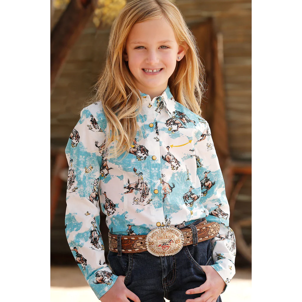 Girl's Cinch Snap Front Shirt #CTW3370012MUL