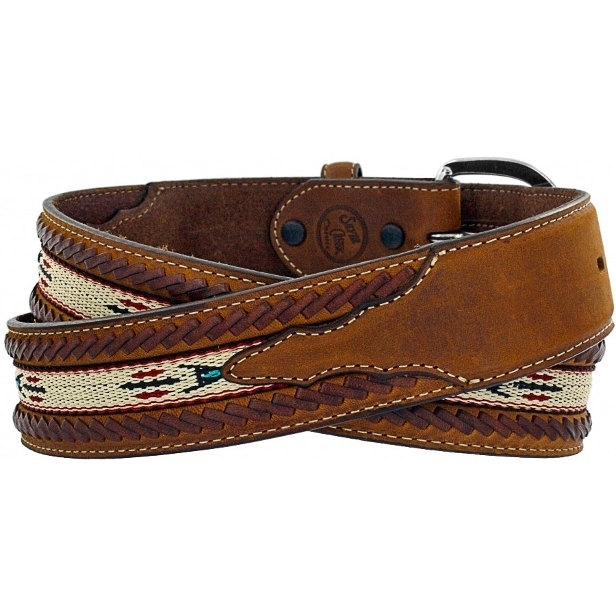 Men's Tony Lama Laced Edge Horse Hair Ribbon Belt #5A109