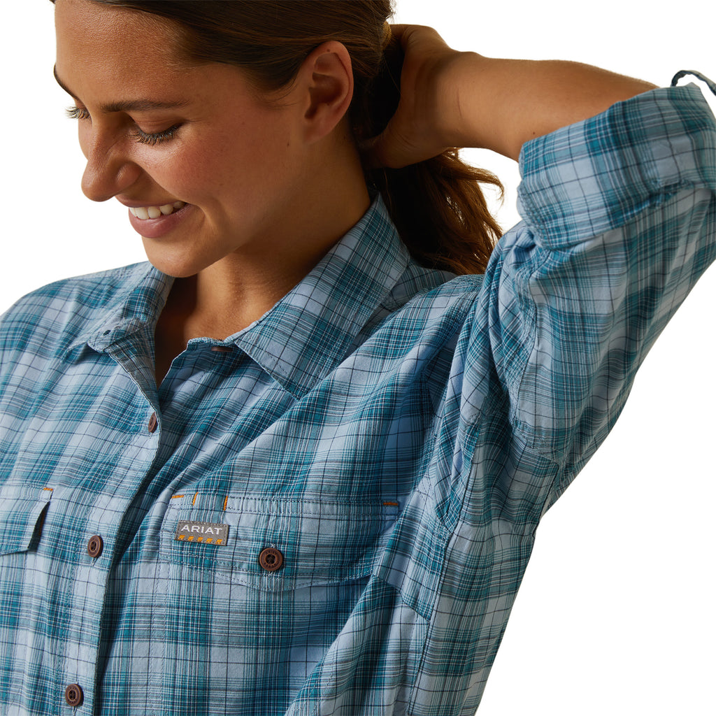 Women's Ariat Rebar Made Tough DuraStretch Button Down Work Shirt #10044347-C