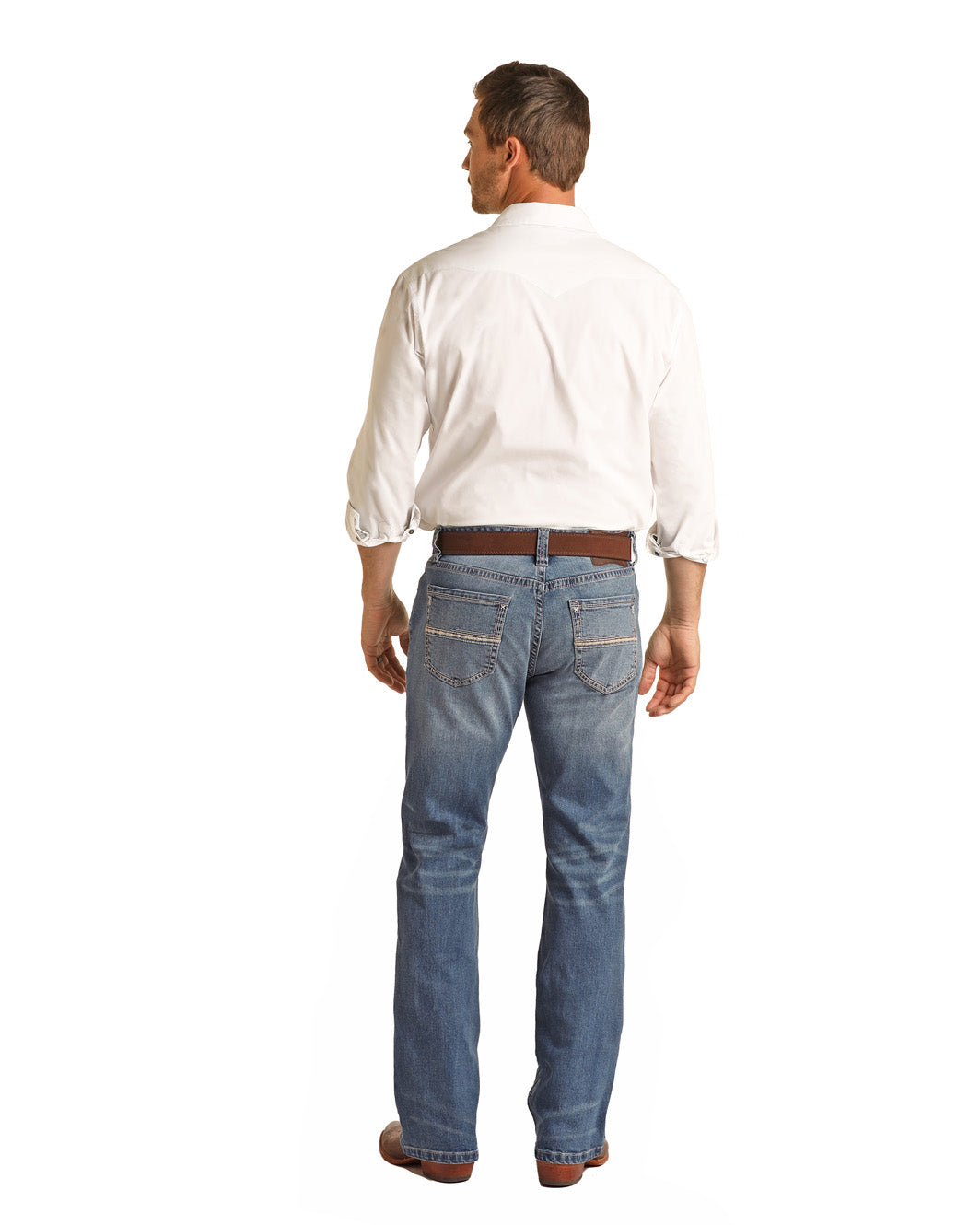 Men's Rock Roll Cowboy Double Barrel Bootcut Jean #RRMD0DRZSO-C