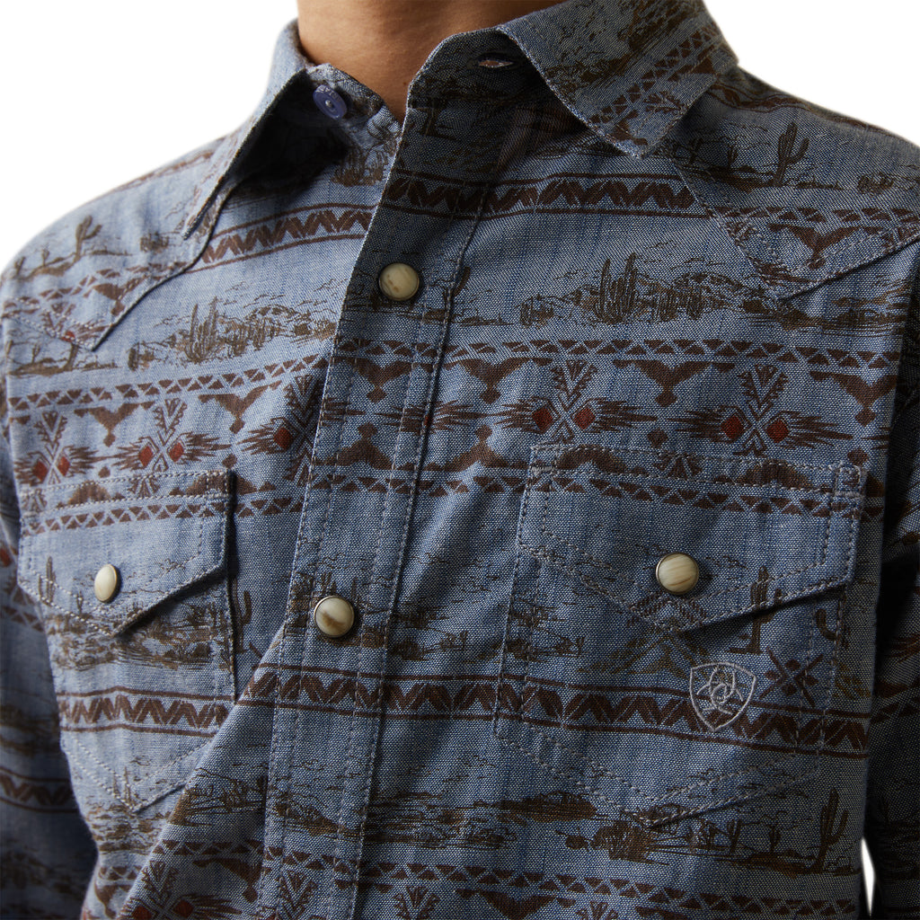 Boy's Ariat Haddington Retro Fit Snap Front Shirt #10043718